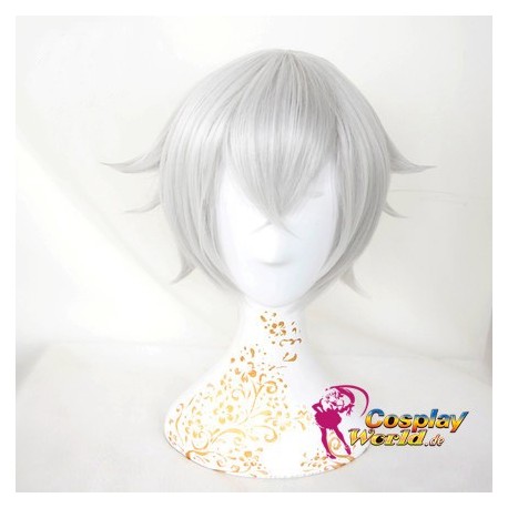 【K】The King of Silver Isana Yashiro Kleidung Mann Herren weiße kurze Haare Perücke Cosplay Anime