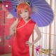 GINTAMA Kagura Aufrechtzuerhalten Kostüm Kimono Bathrobe Frau rote chinesische Kleidung Cosplay Anime