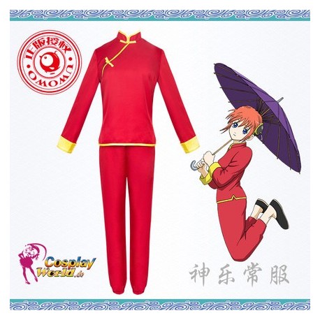 GINTAMA Kagura rote Samurai-Kleidung Kostüm Cosplay Anime