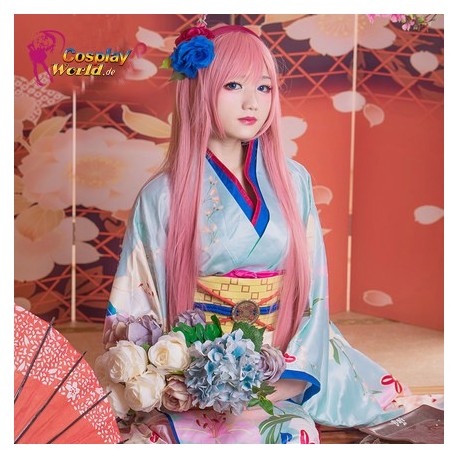 VOCALOID Megurine Luka drucken' und japanischen Yukata Kimono süß kawaii Kostüm Kleidung Cosplay Anime