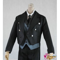  Black Butler KUROSHITSUJI Sebastian Cosplay Kostüm Set 5-tlg Anzug