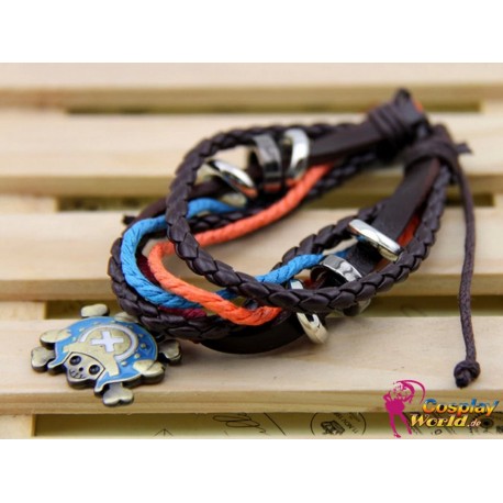 anime manga one piece skull personalized leather bracelet cosplay accessories 