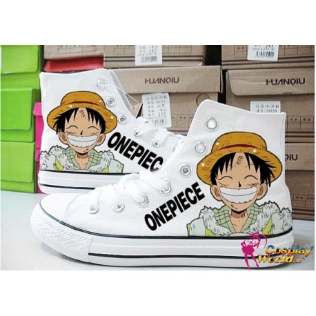 one piece monkey d luffy hand painted sneakers 