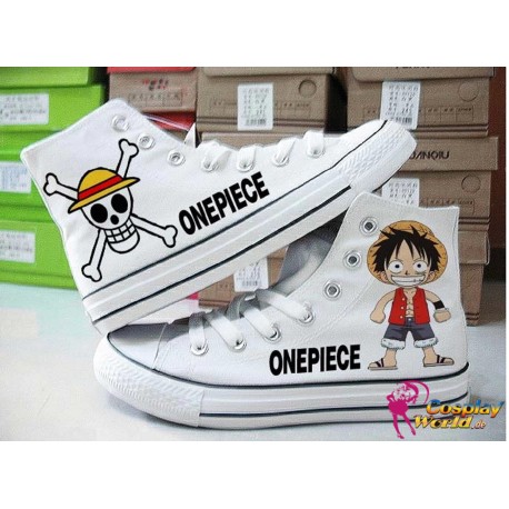 One Piece Monkey D. Luffy handbemalte Sneakers, Sneaker high