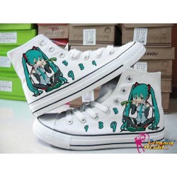 Vocaloid Miku handbemalte Sneakers, Sneaker high