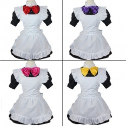 4-teilig Japan Meido Cosplay Maid Dienstmädchen Kostüm lolita Cafe Kleid