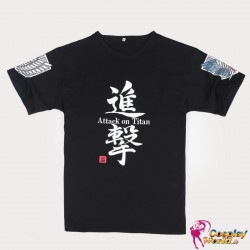 Anime Manga Shingeki no Kyojin Attack on Titan cosplay Kostüm cool schwarze T-Shirt